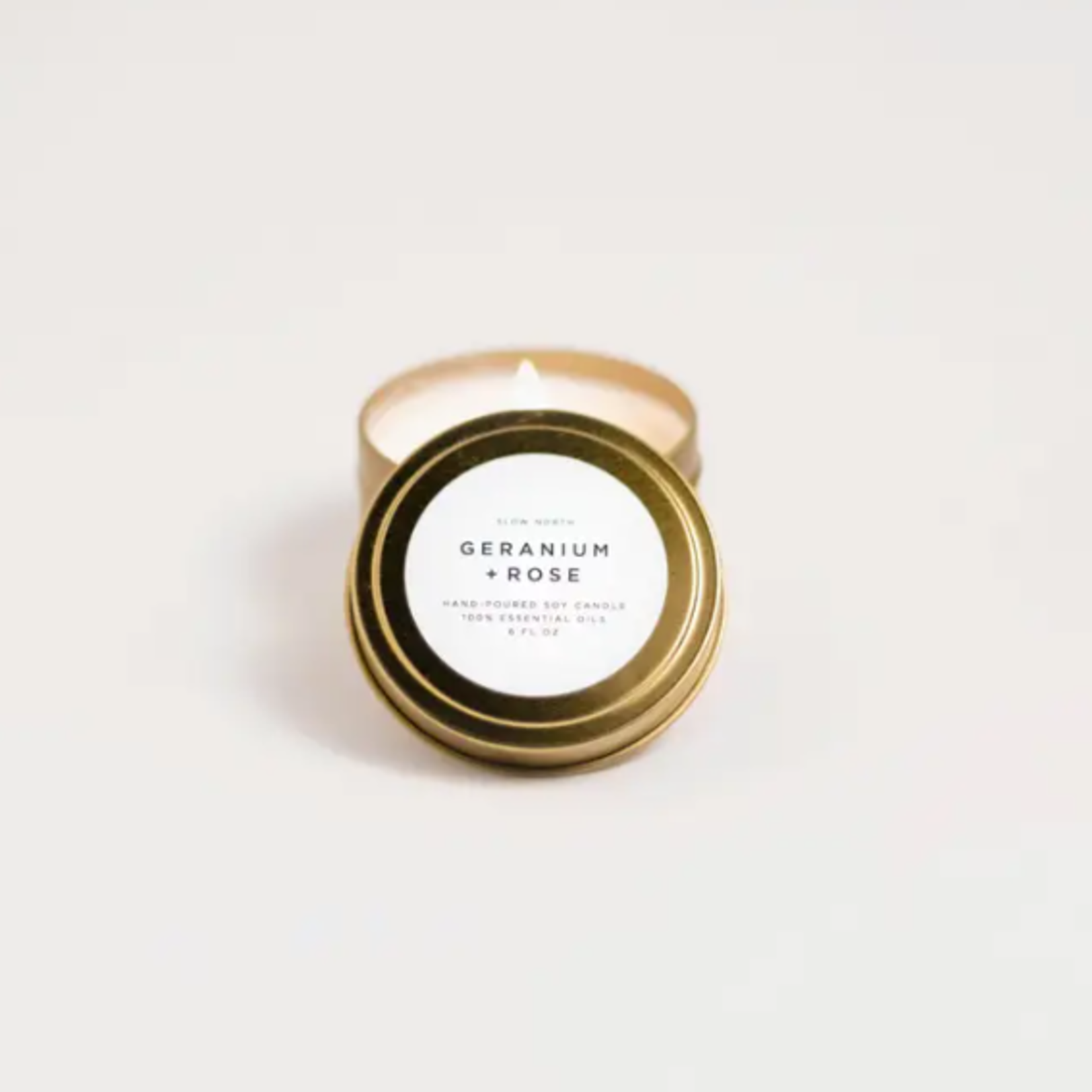 slow north Slow North Travel Tin Candles Geranium + Rose 6 oz