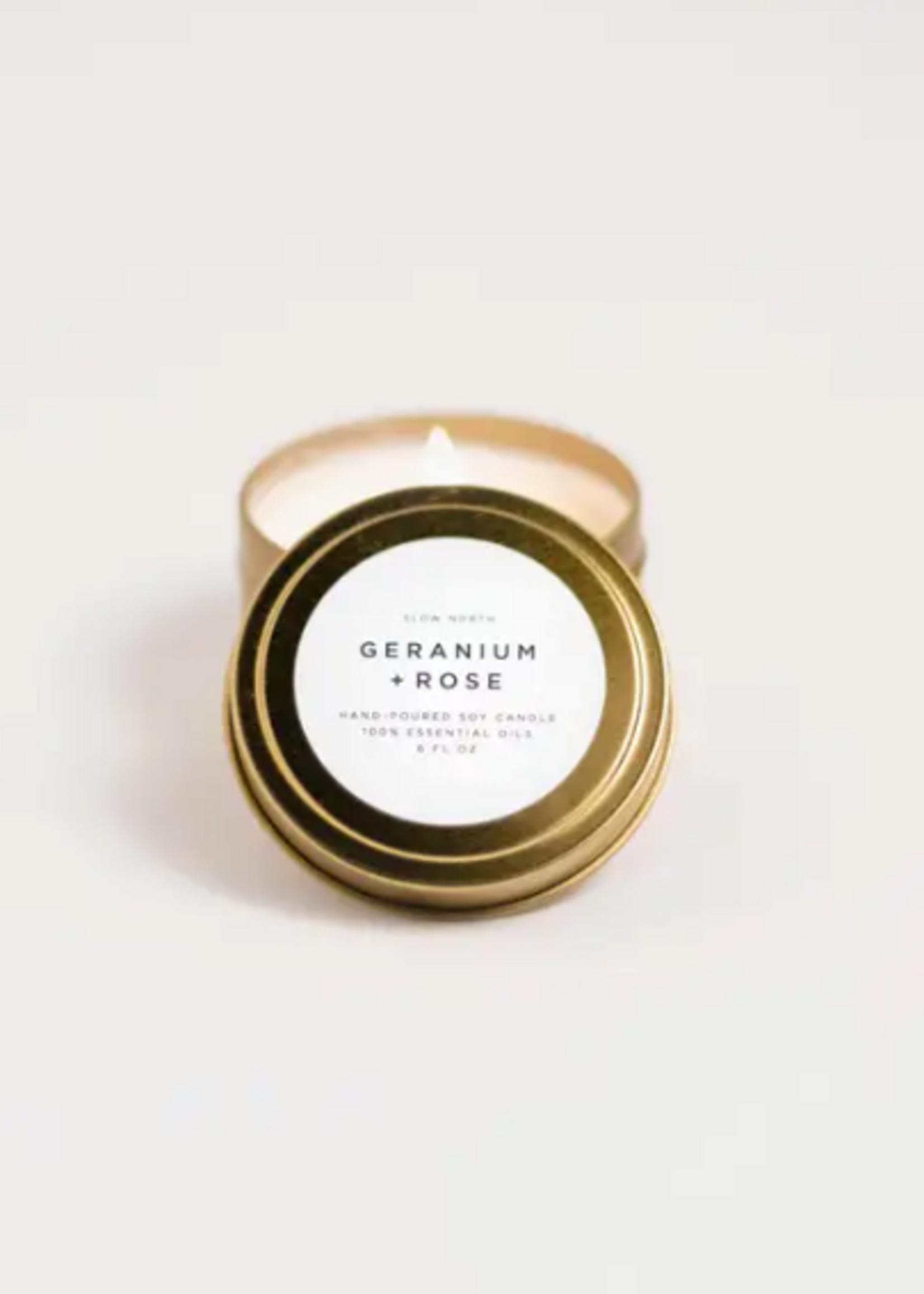 slow north Slow North Travel Tin Candles Geranium + Rose 6 oz