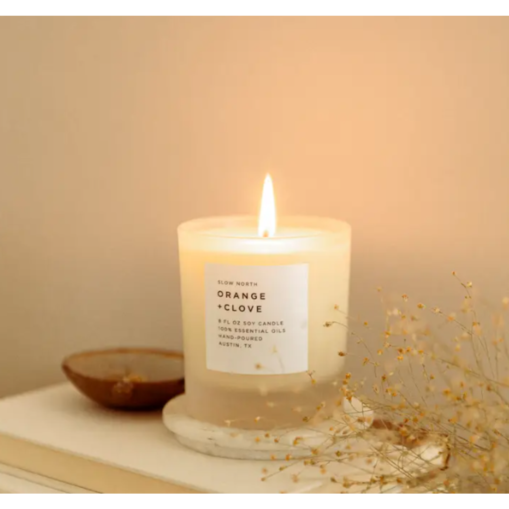 slow north Slow North  Orange + Clove Frosted Candle
