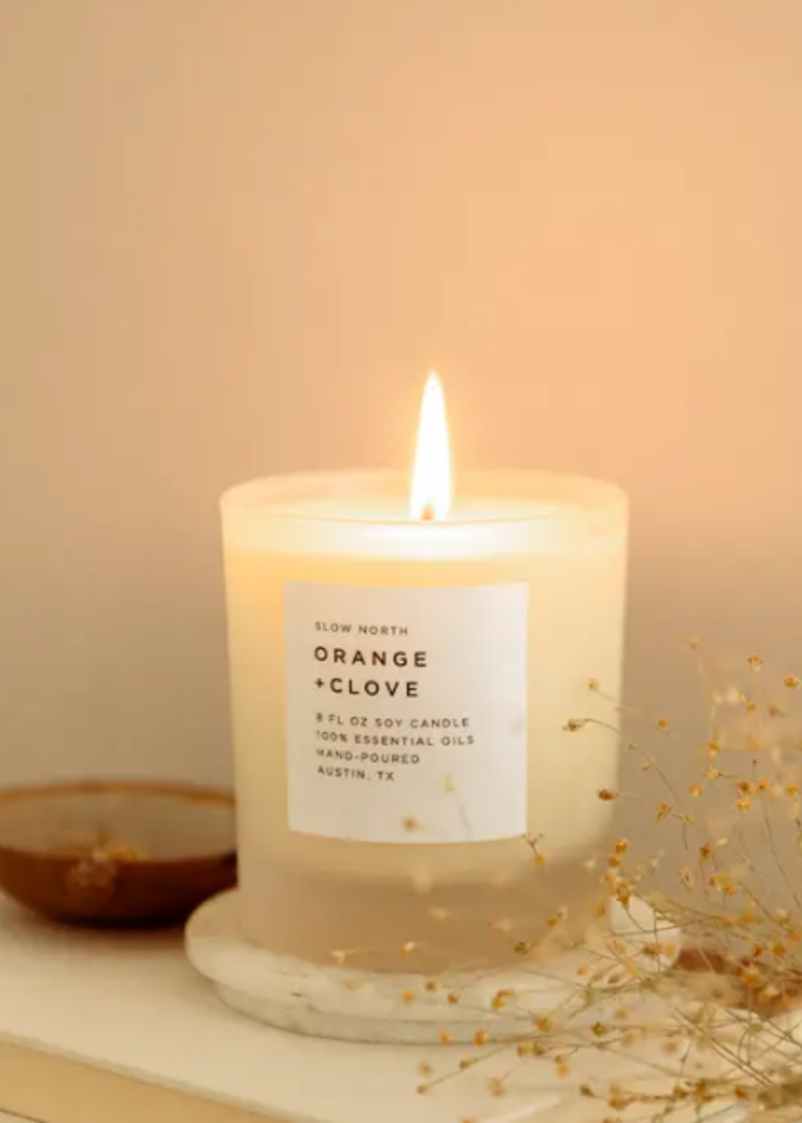 slow north Slow North  Orange + Clove Frosted Candle