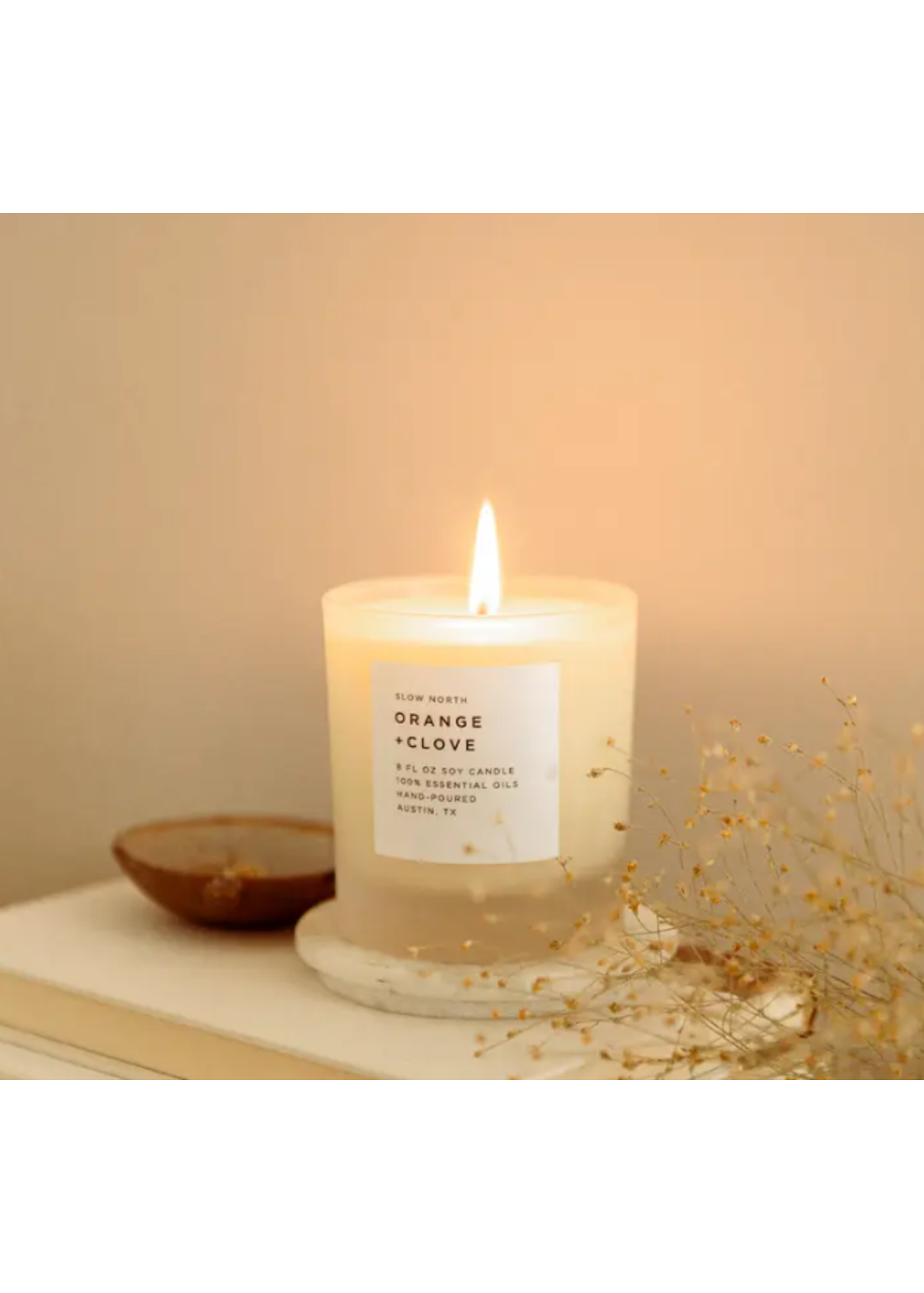 slow north Slow North  Orange + Clove Frosted Candle