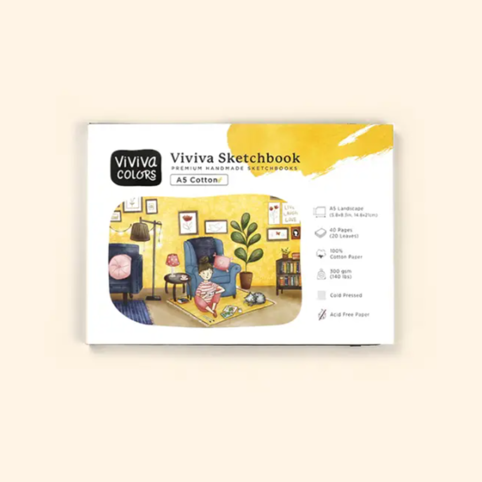 Viviva Colors Viviva Colors Sketchbook A5 100% cotton handmade paper