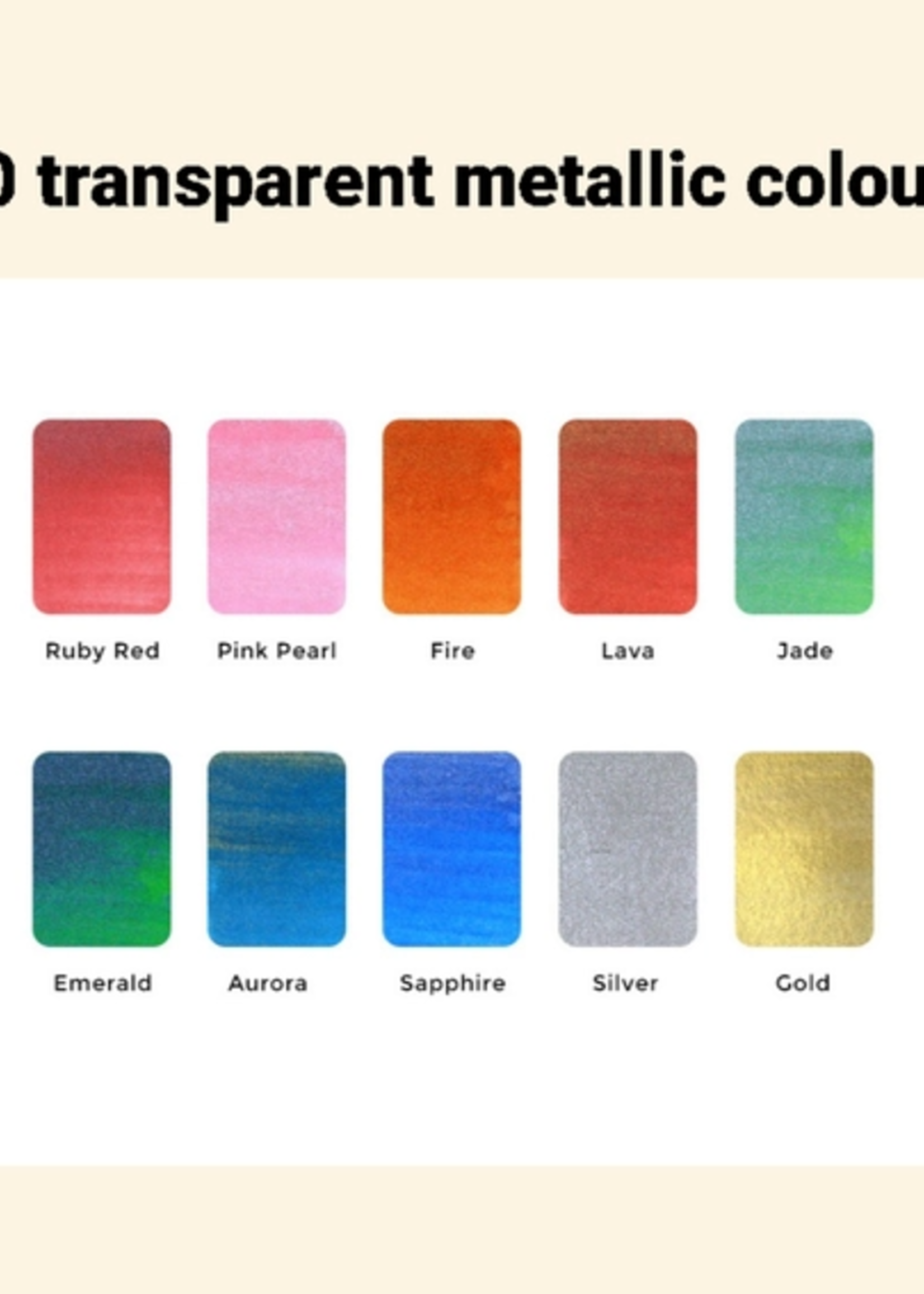Viviva Colors Viviva Colors Colorsheets  Metallics  10 Watercolors