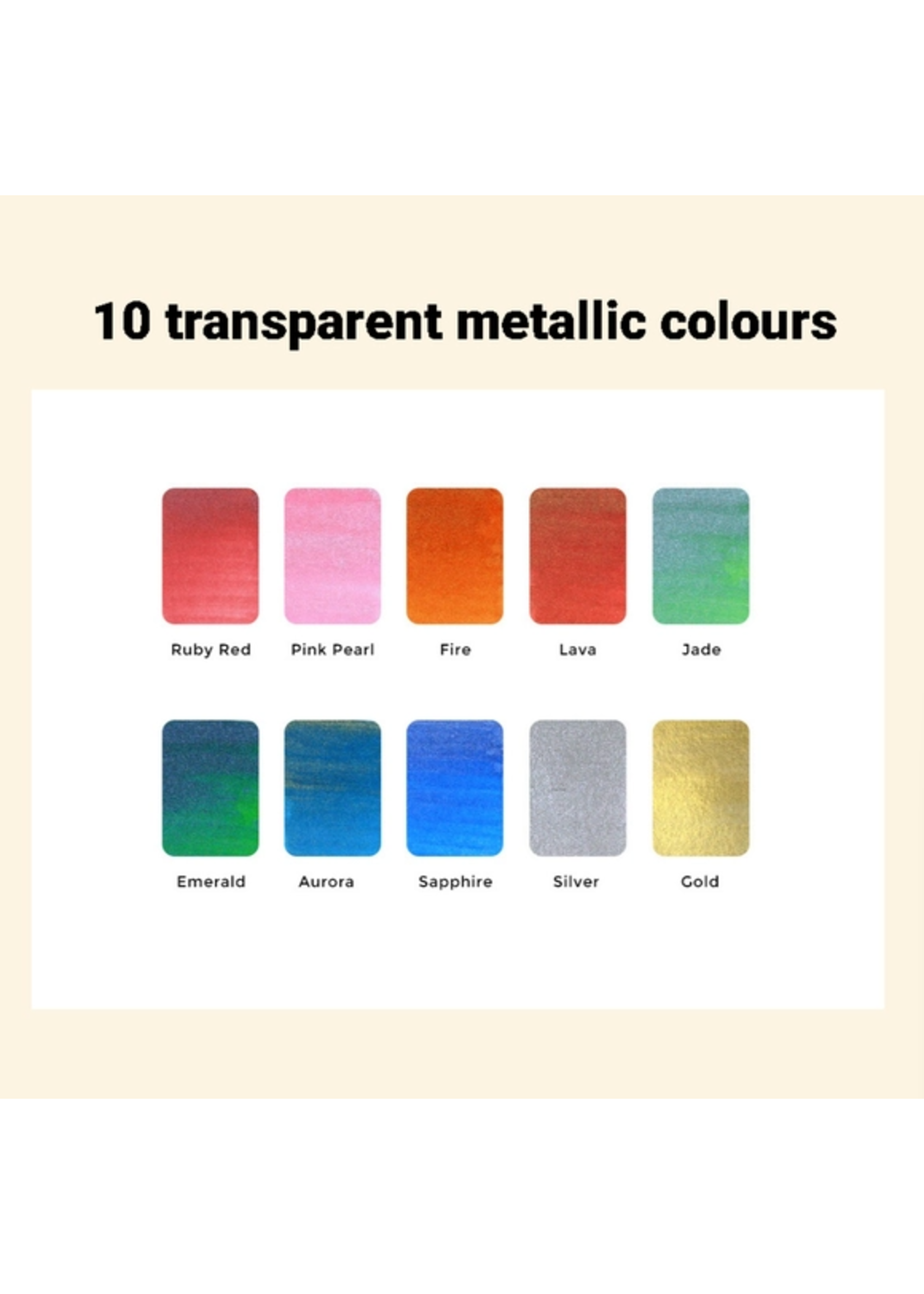 Viviva Colors Viviva Colors Colorsheets  Metallics  10 Watercolors