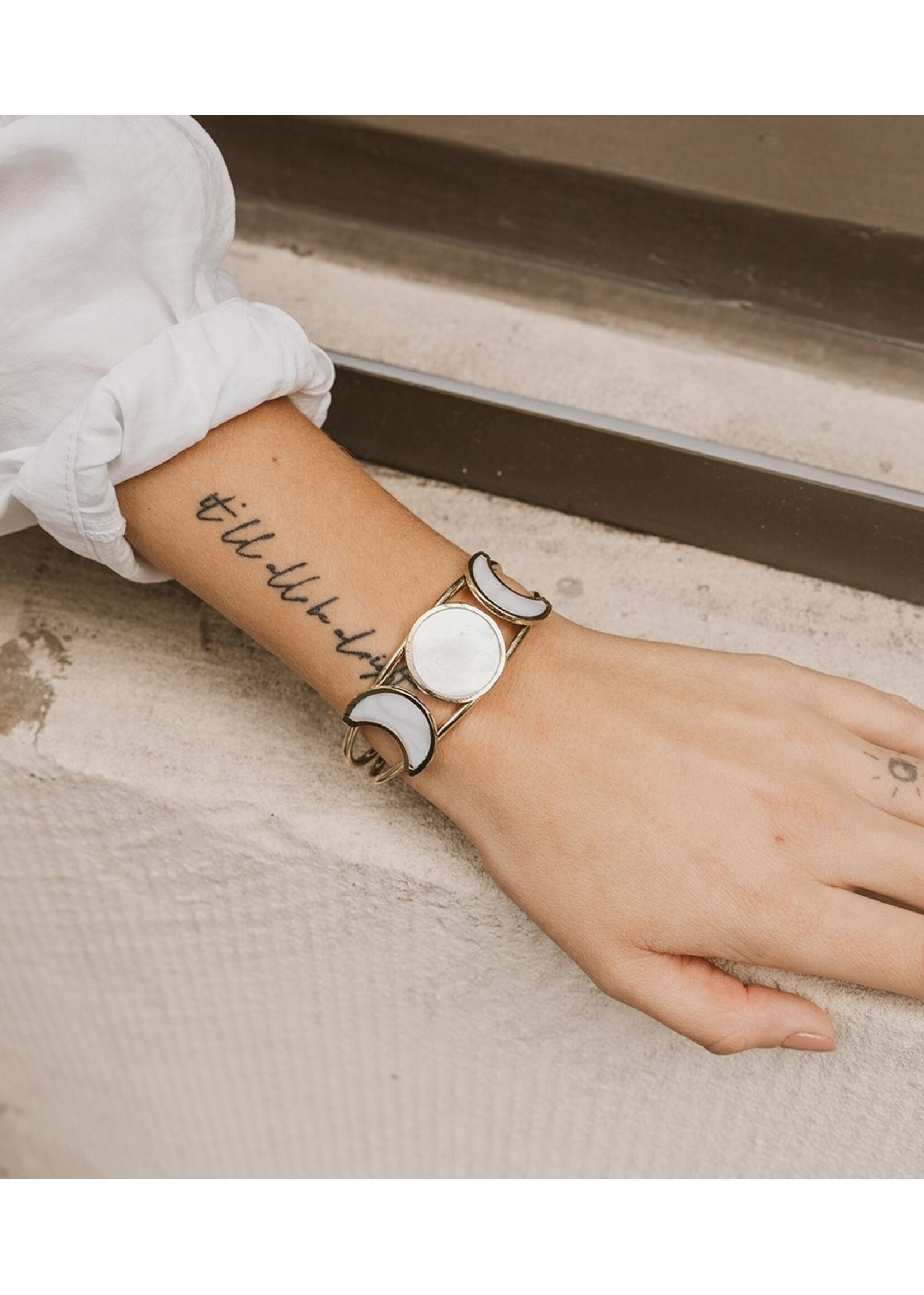 Matr Boomie Rajani Moon Phase Cuff Bracelet  Mother of Pearl JMB 200