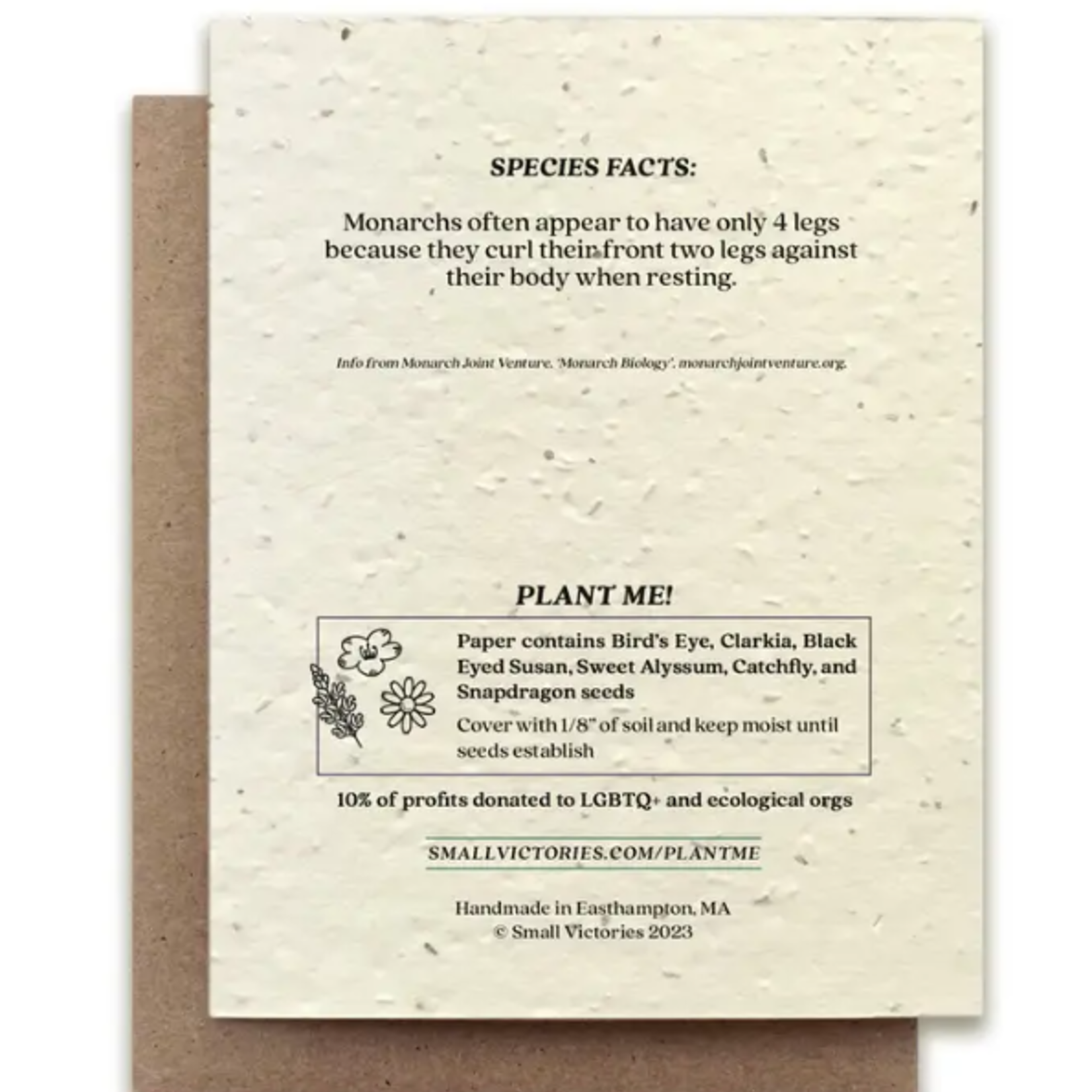 The Bower Studio The Bower Studio plantable seed card Monarch