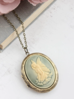 A Pocket of Posies Pocket of Posies Cameo Locket Necklace Flower Fairy