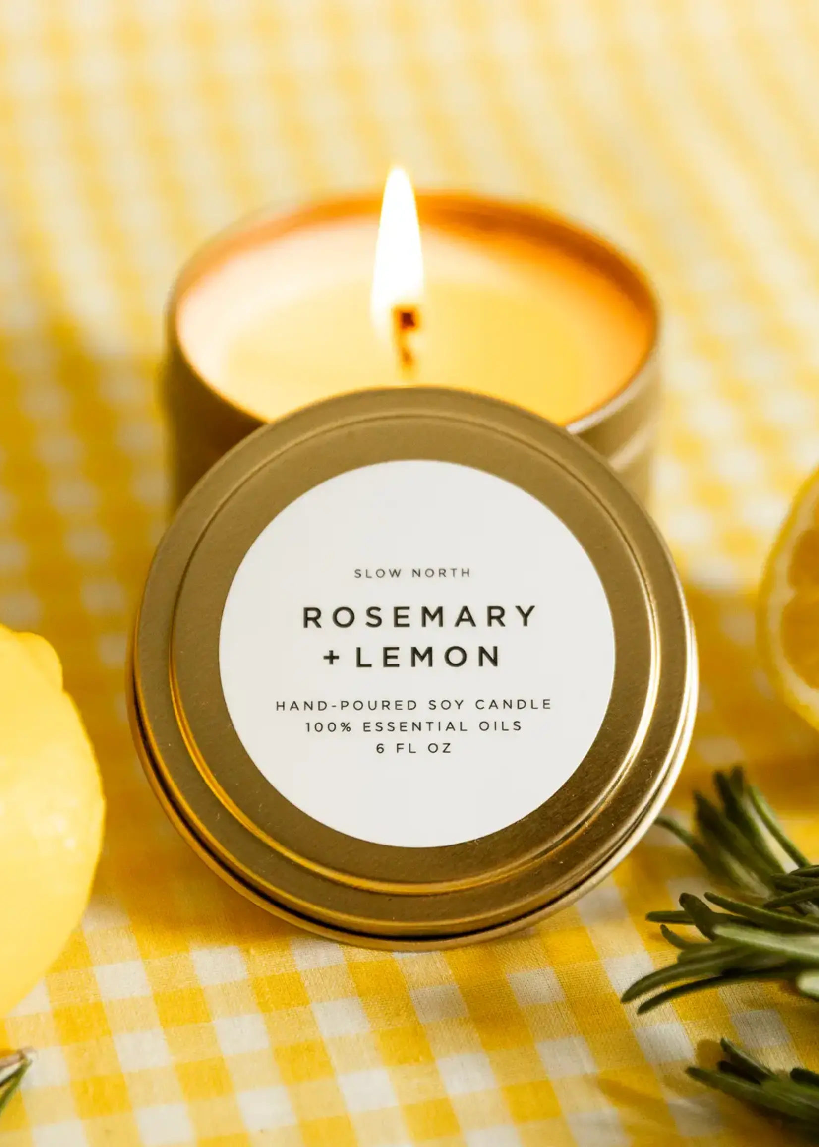 slow north Slow North Travel Tin Candles | Rosemary + Lemon (6 oz.)