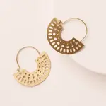 Matr Boomie Abhaya Cutout Gold Hoop Earrings JMER 604