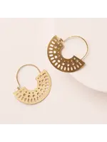 Matr Boomie Abhaya Cutout Gold Hoop Earrings JMER 604