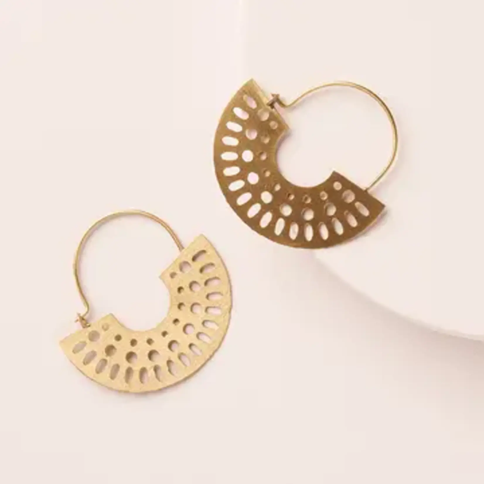 Matr Boomie Abhaya Cutout Gold Hoop Earrings JMER 604