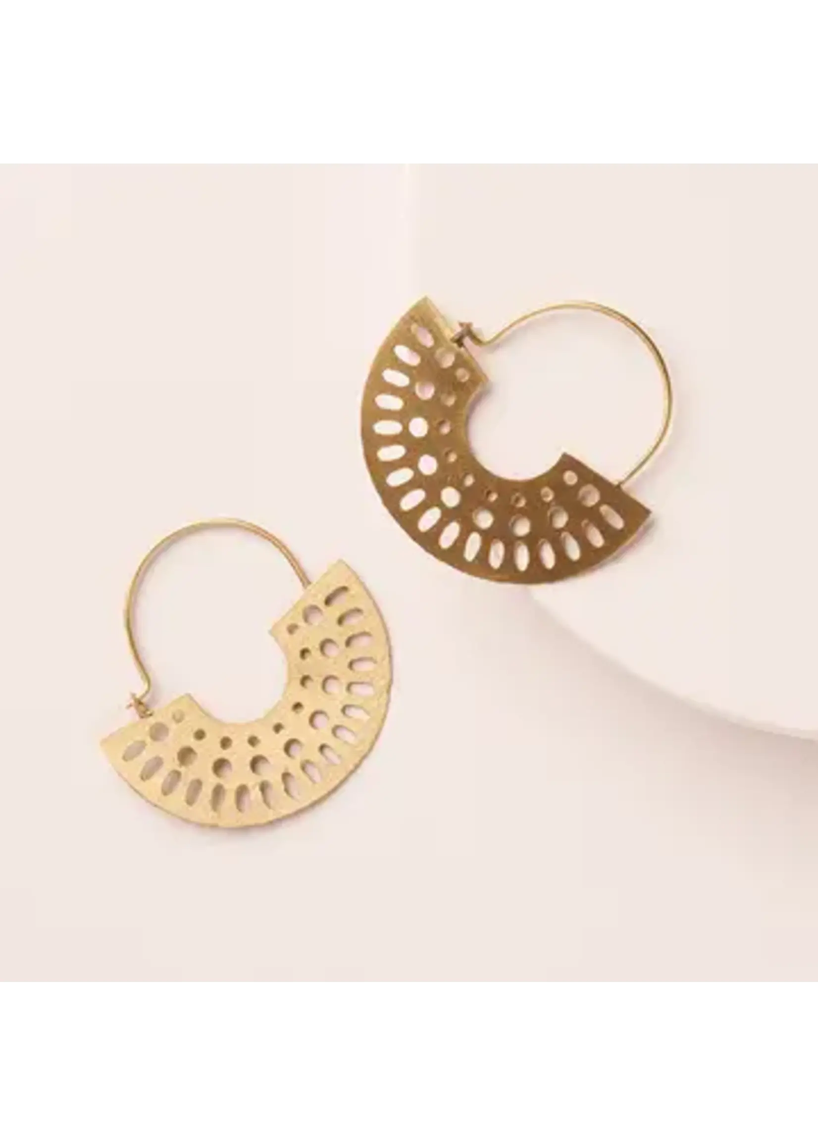 Matr Boomie Abhaya Cutout Gold Hoop Earrings JMER 604