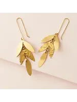 Matr Boomie Chameli Leaf Gold Chandelier Dangle Earrings JMER 577