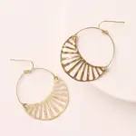 Matr Boomie Rajani Gold Hoop Earrings  Crescent Disc JMER 632