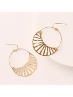 Matr Boomie Rajani Gold Hoop Earrings  Crescent Disc JMER 632