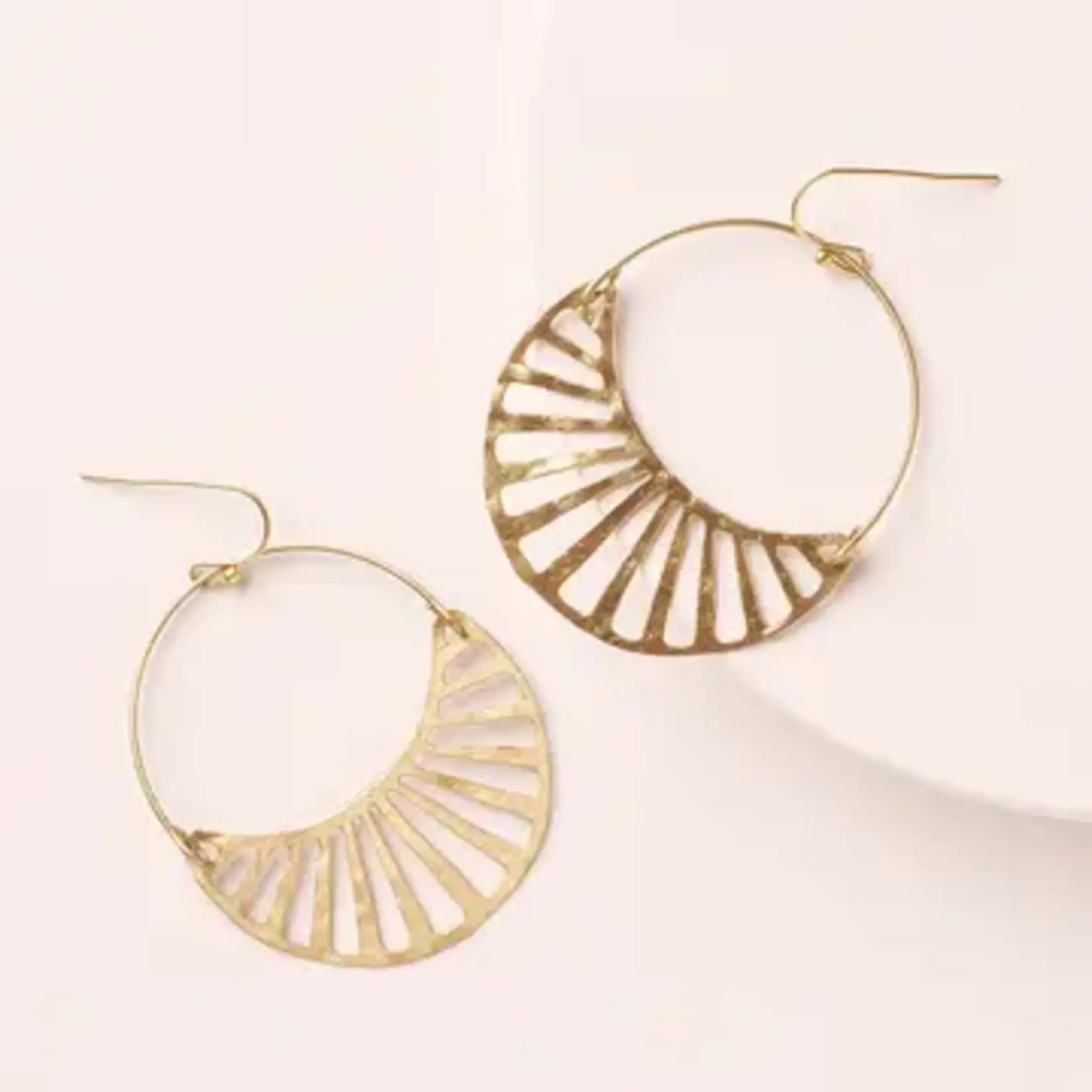 Matr Boomie Rajani Gold Hoop Earrings  Crescent Disc JMER 632