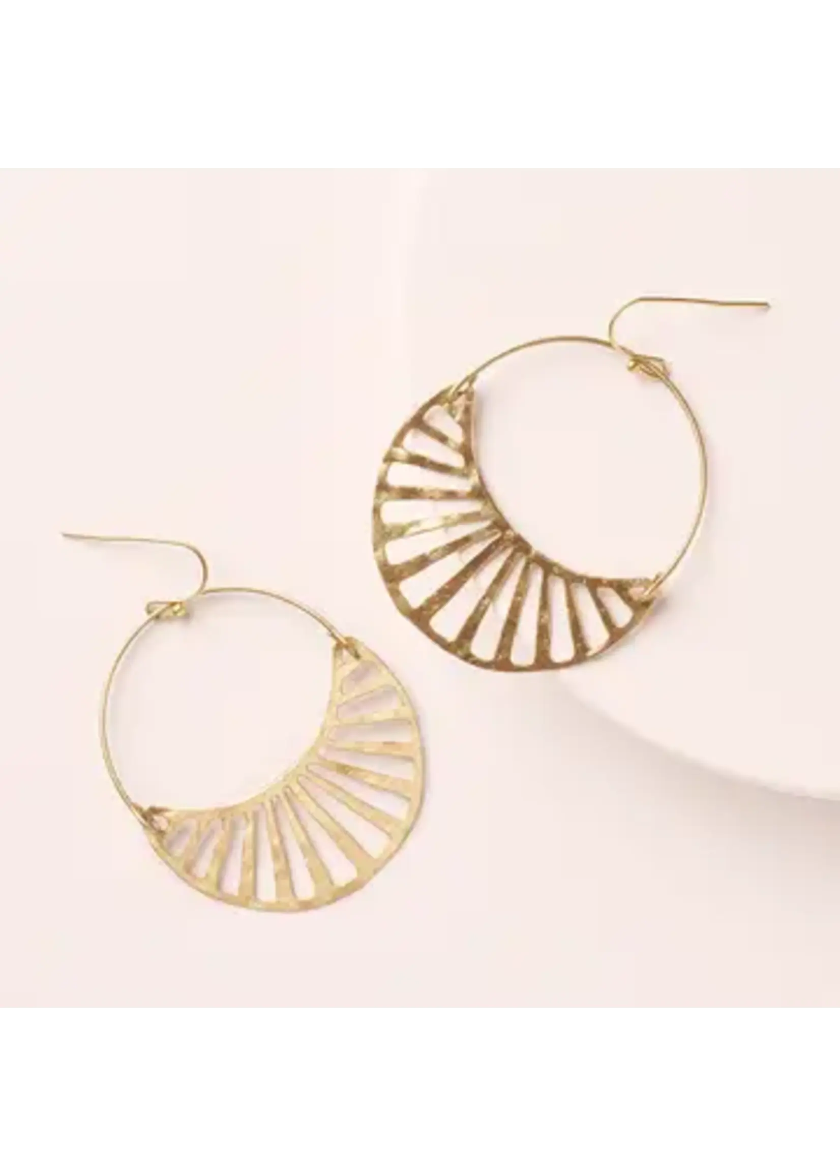 Matr Boomie Rajani Gold Hoop Earrings  Crescent Disc JMER 632
