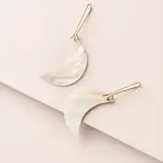 Matr Boomie Rajani Crescent Moon Drop Earrings Mother of Pearl JMER 621