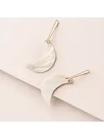 Matr Boomie Rajani Crescent Moon Drop Earrings Mother of Pearl JMER 621