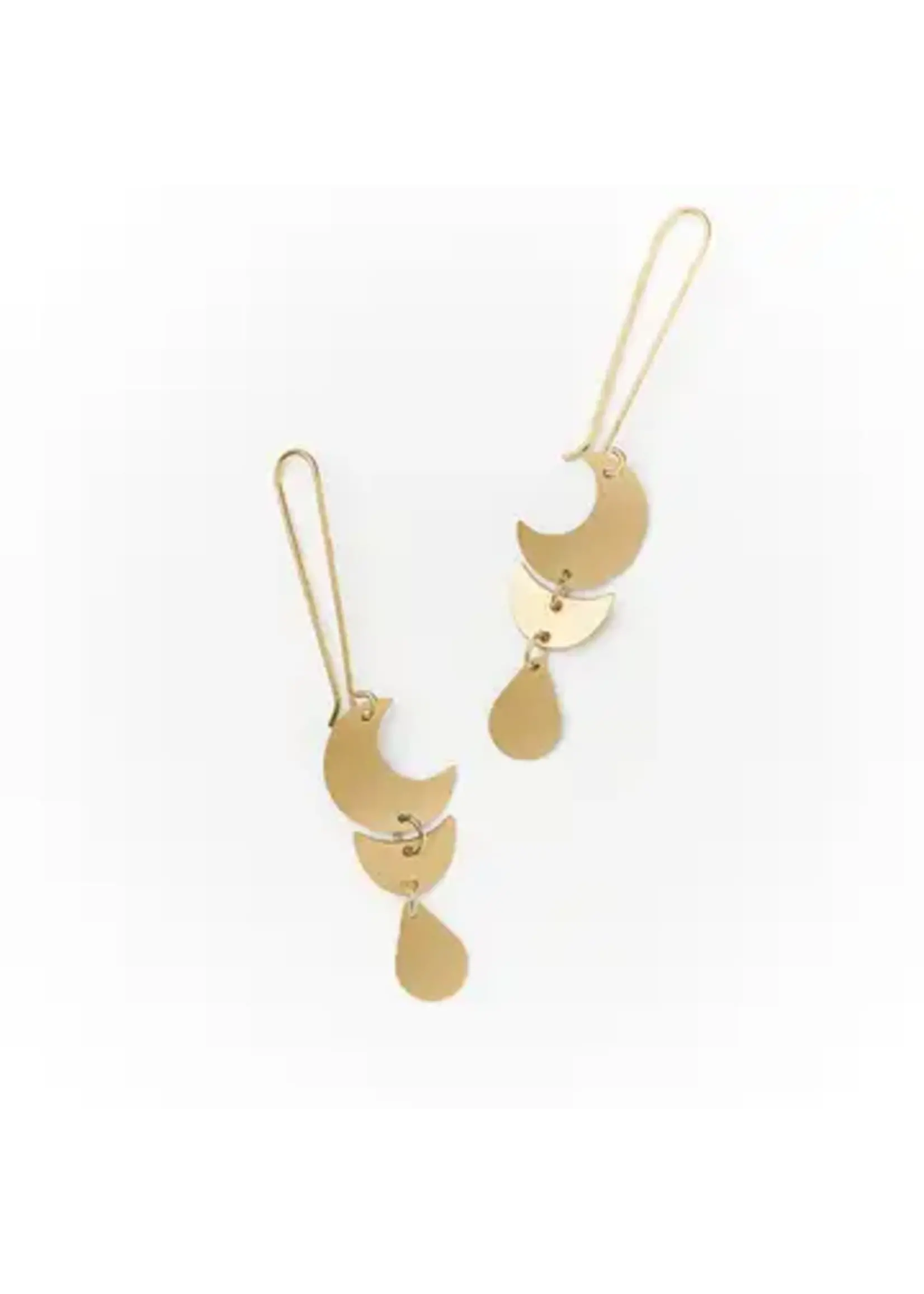 Matr Boomie Rajani Moon Phase Gold Drop Earrings JMER 593