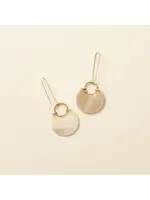 Matr Boomie Madhu Fan Drop Earrings  Carved Horn JCER 916