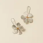 Matr Boomie Sayuri Flower Silver Drop Earrings JLER 104