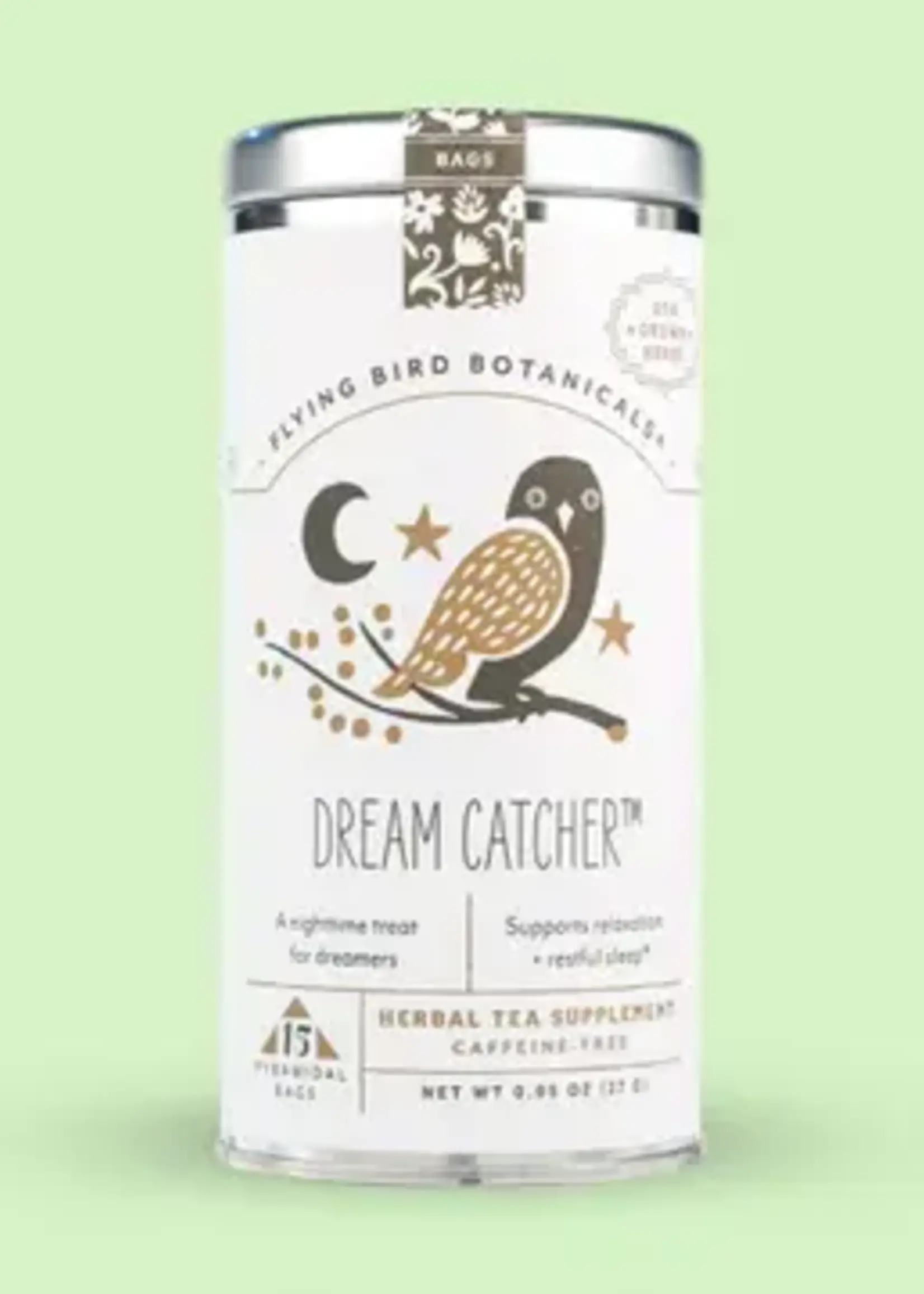 Treehouse Originals Flying bird Botanical Dream Catcher tea bag tea tin