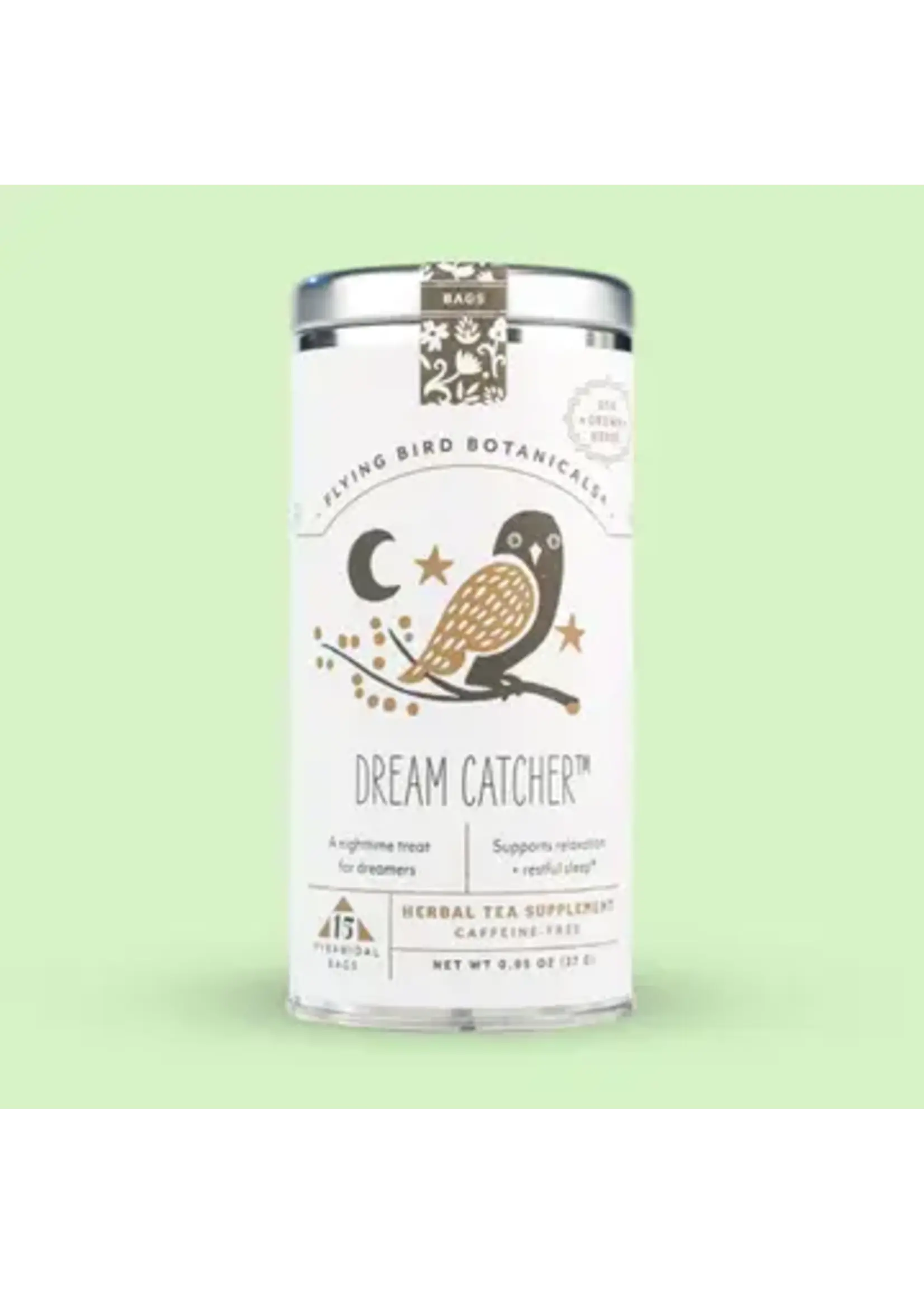 Treehouse Originals Flying bird Botanical Dream Catcher tea bag tea tin