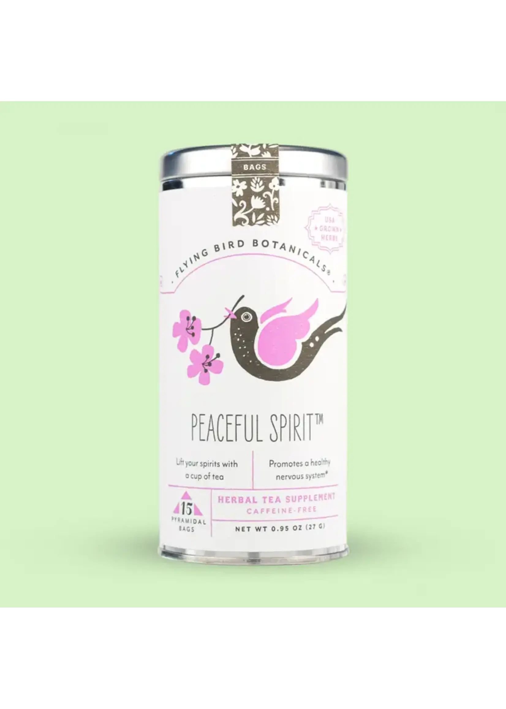 Treehouse Originals Flying bird Botanical peaceful spirit tea bag tea tin