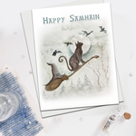 My Muses Card Shop My Muses Card Shop  Happy Samhain cat on broomstick