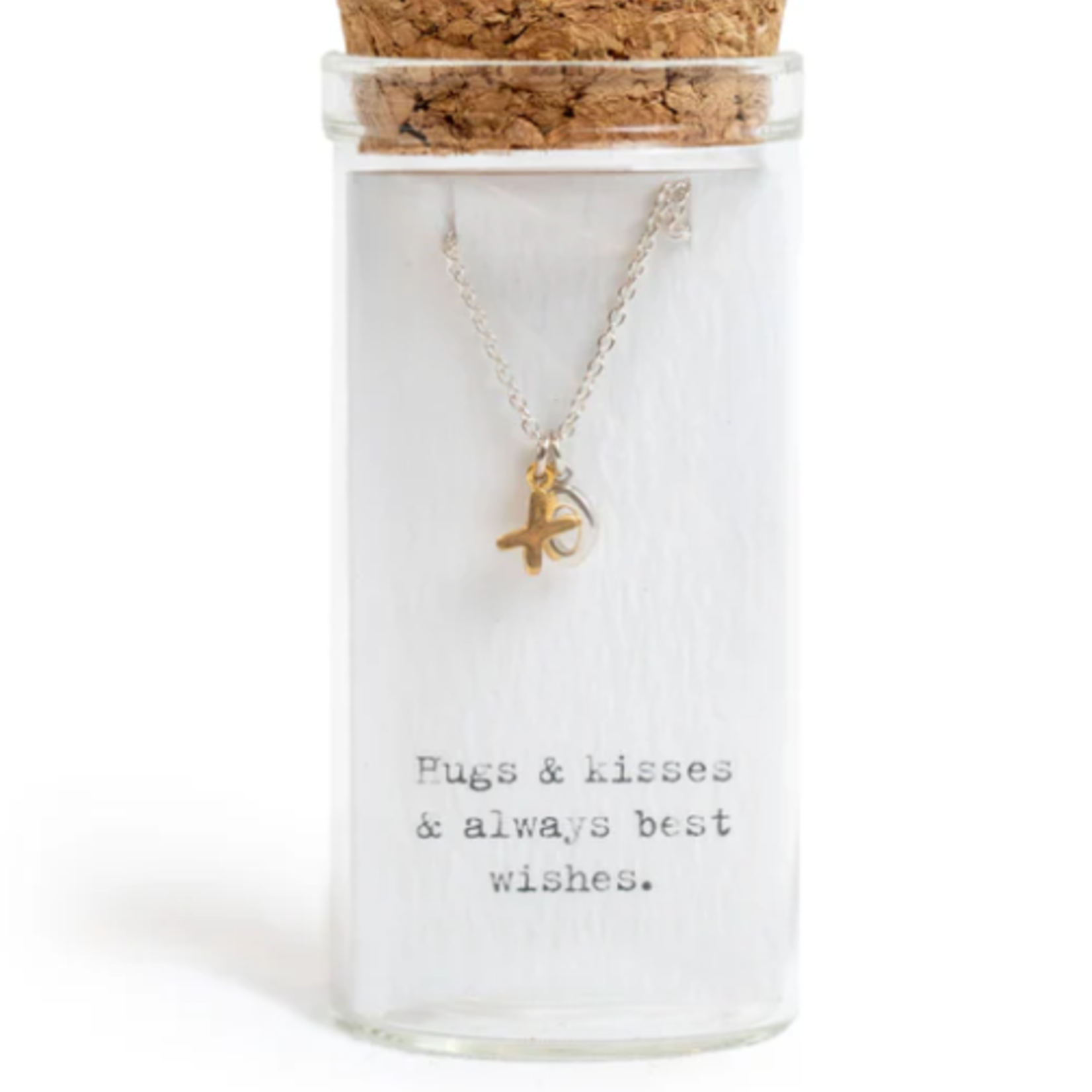 Sugarboo & Co. Sugarboo JW165 Message in a Bottle Necklace Hugs and Kisses