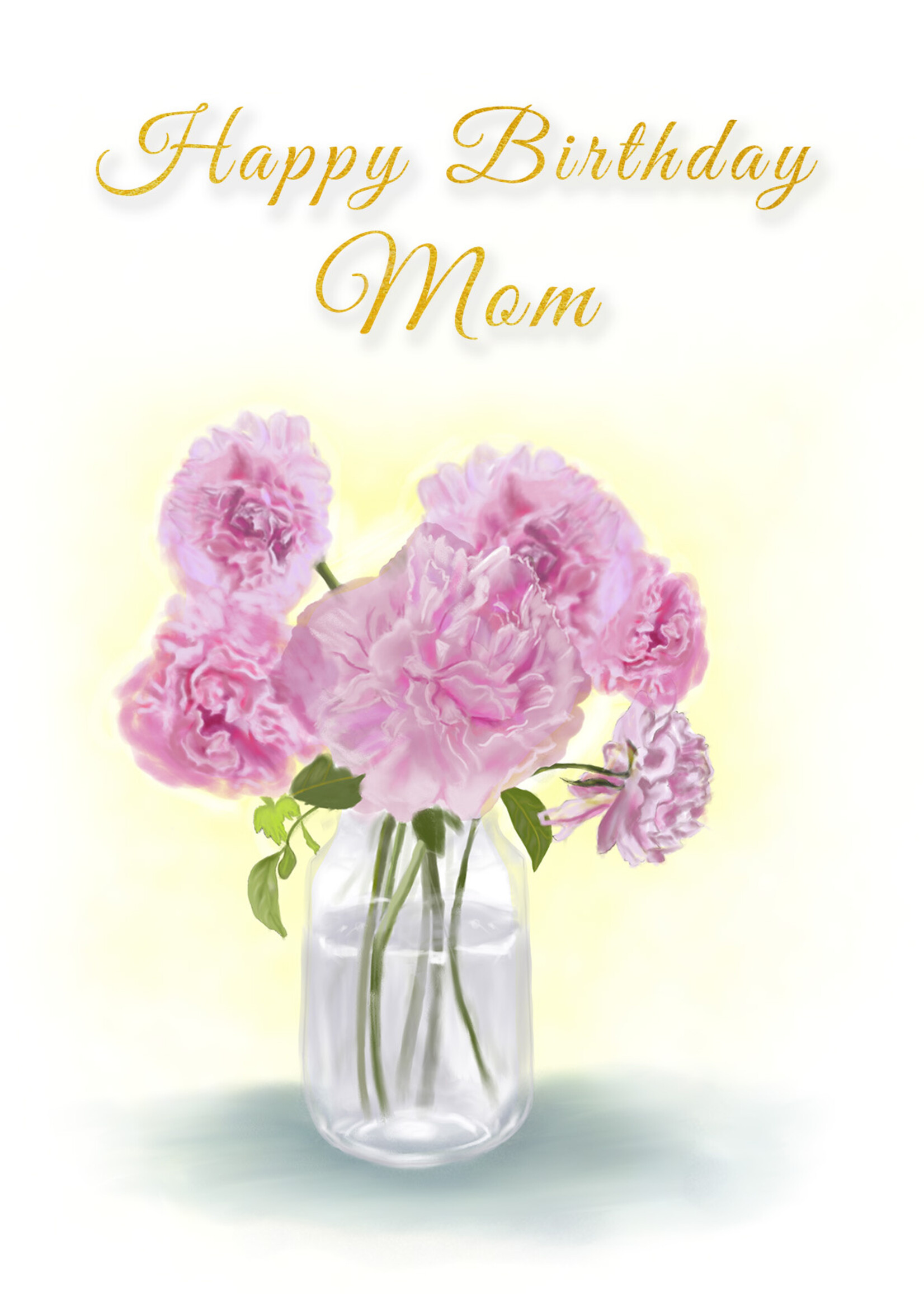 My Muses Card Shop My Muses Card Shop  Happy Birthday Mom  Peonies Flowers
