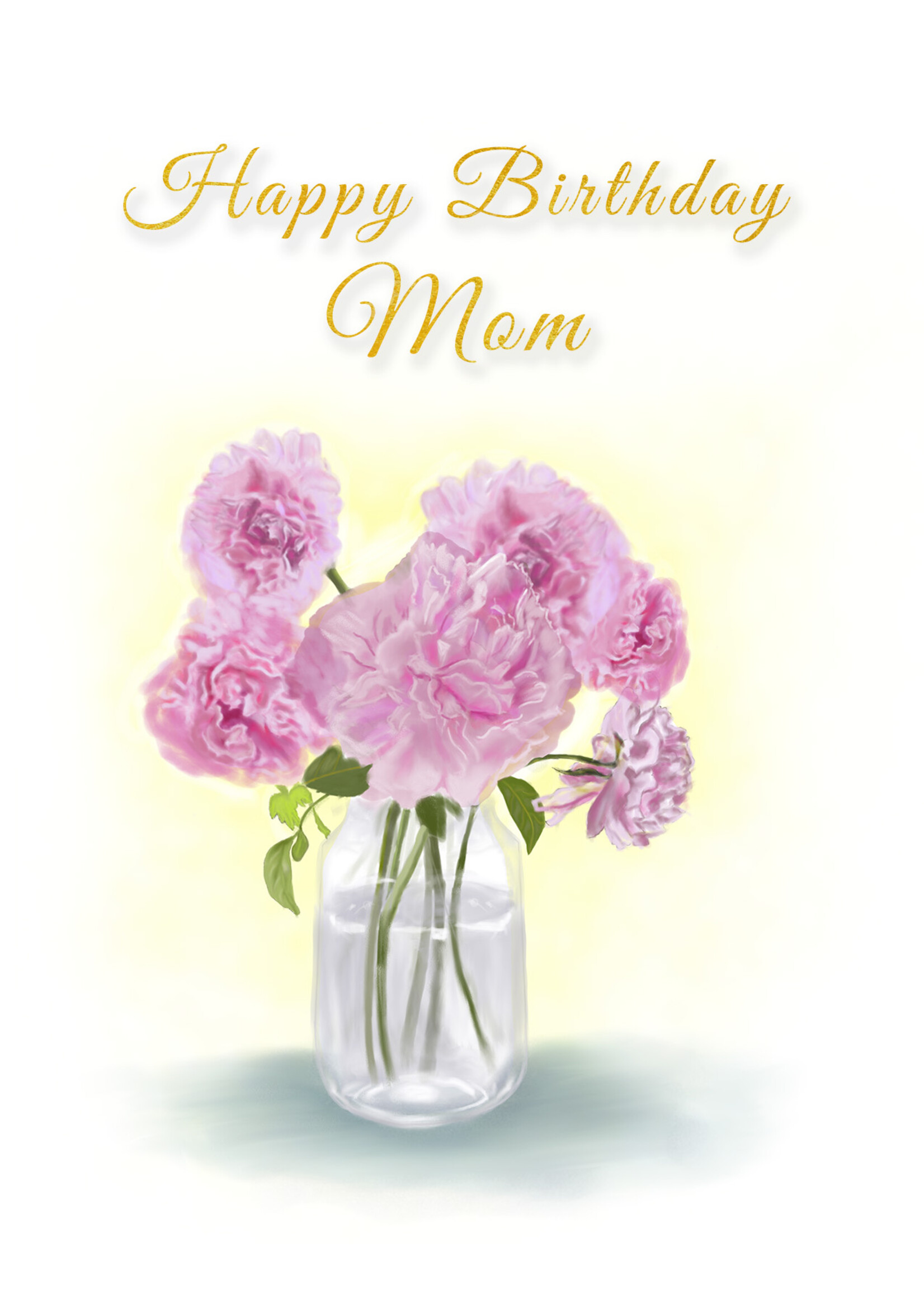 My Muses Card Shop My Muses Card Shop  Happy Birthday Mom  Peonies Flowers