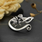 Nina Designs Nd Mushroom Sterling Silver Adjustable Lotus Ring