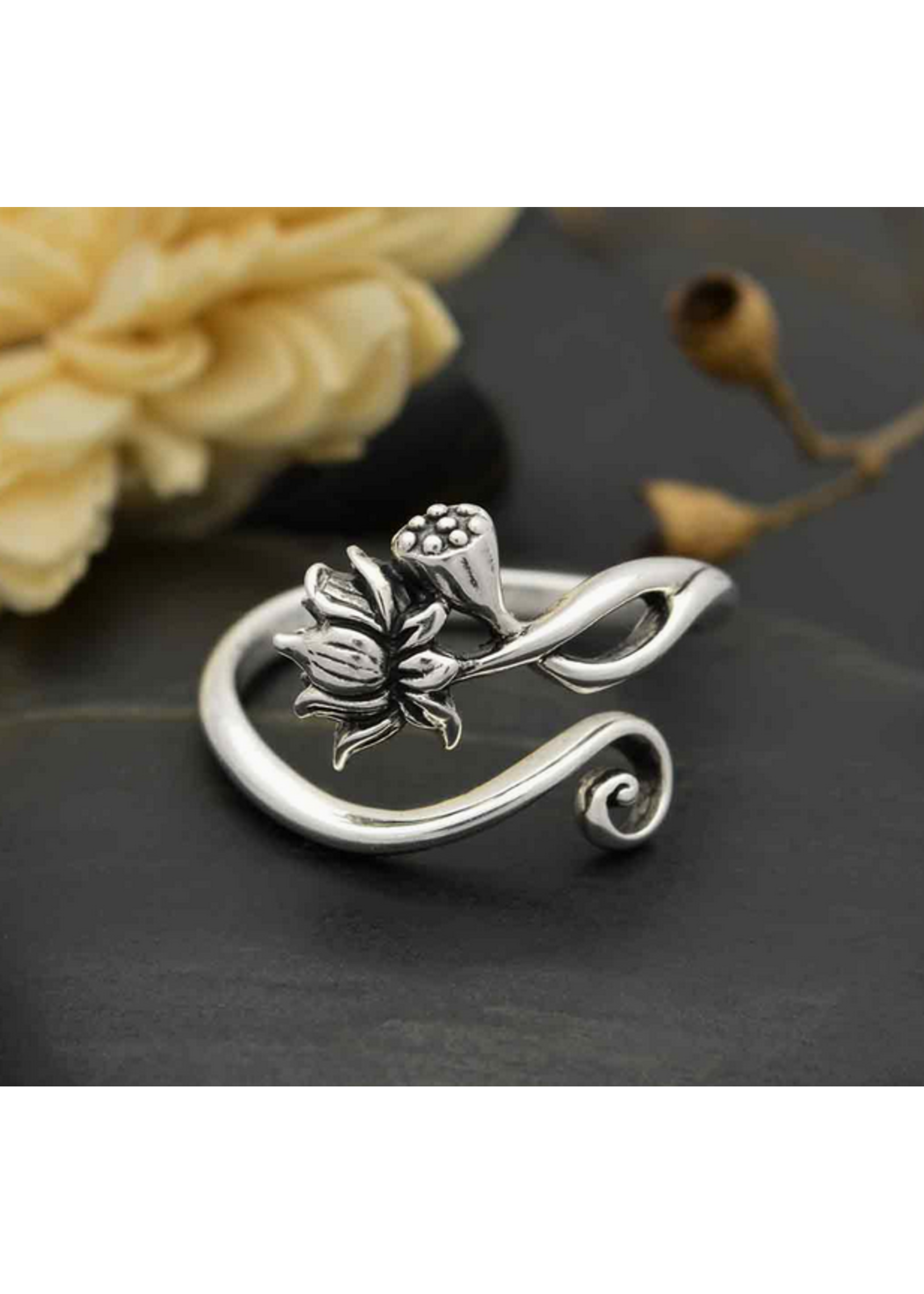 Nina Designs Nd Mushroom Sterling Silver Adjustable Lotus Ring R196