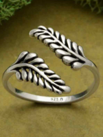 Nina Designs Nd Sterling Silver  Adjustable Sprig Leaf Ring R186 silver