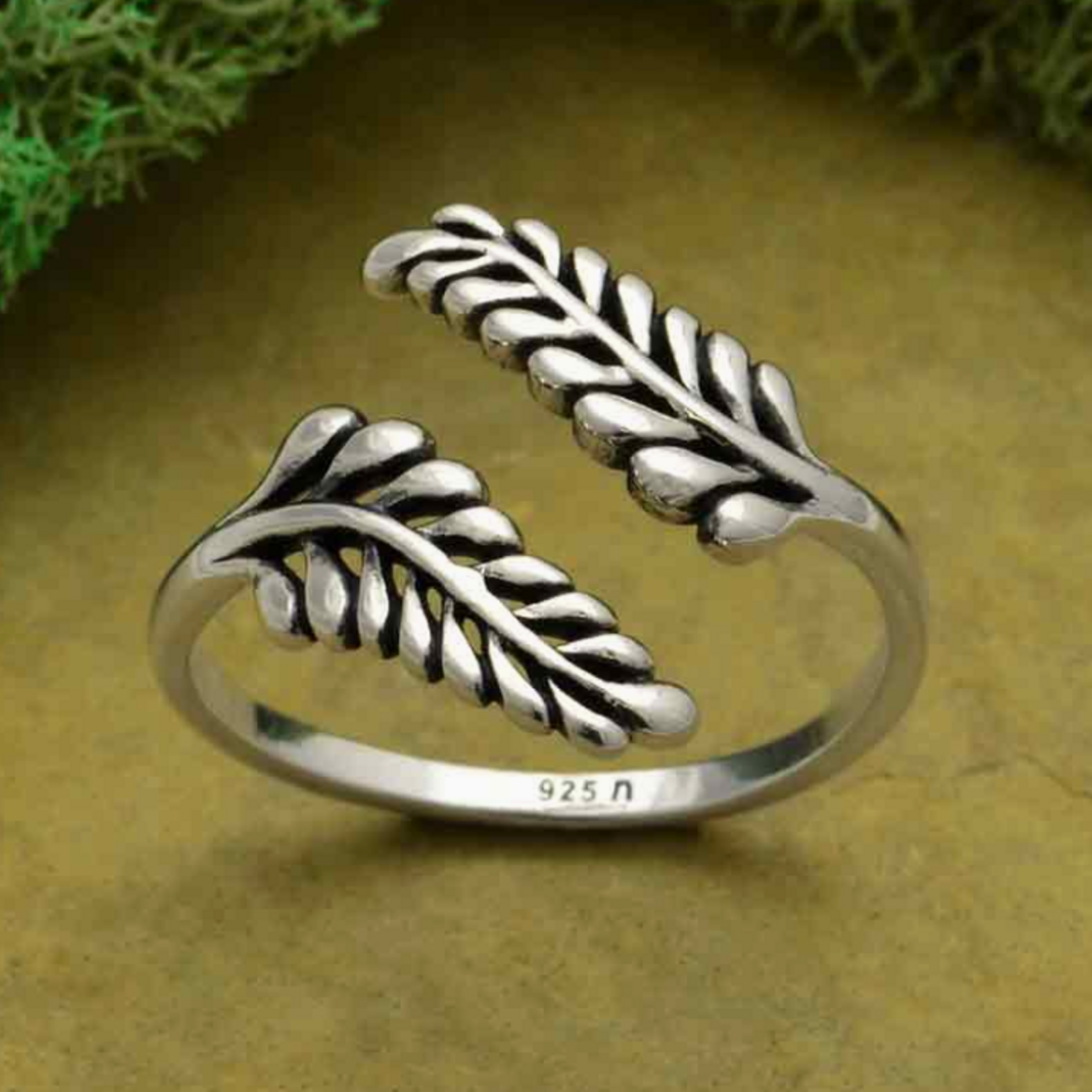 Nina Designs Nd Sterling Silver  Adjustable Sprig Leaf Ring R186 silver