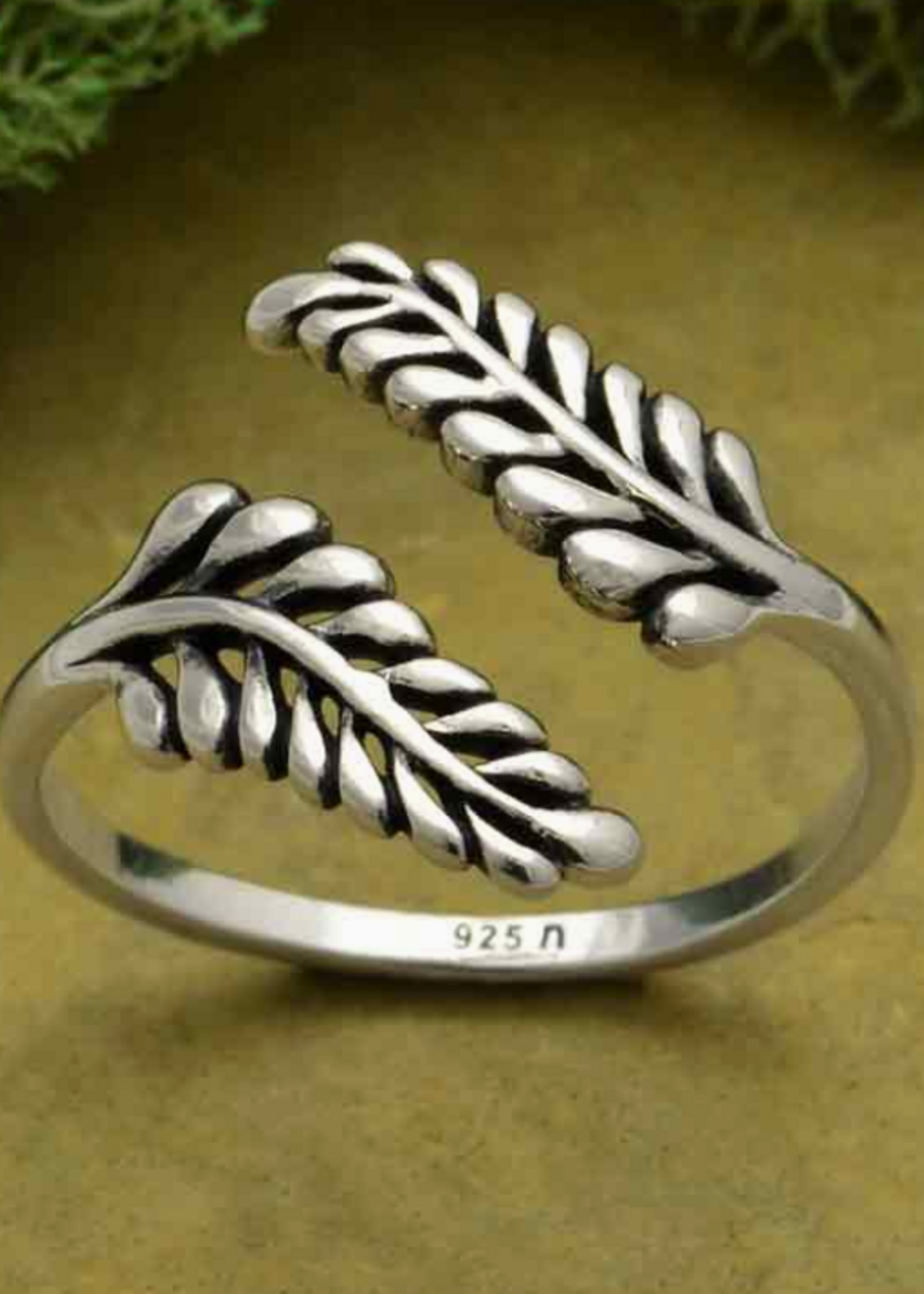 Nina Designs Nd Sterling Silver  Adjustable Sprig Leaf Ring R186 silver