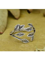 Nina Designs Nd Sterling Silver Leaf Cluster Adjustable Ring R197