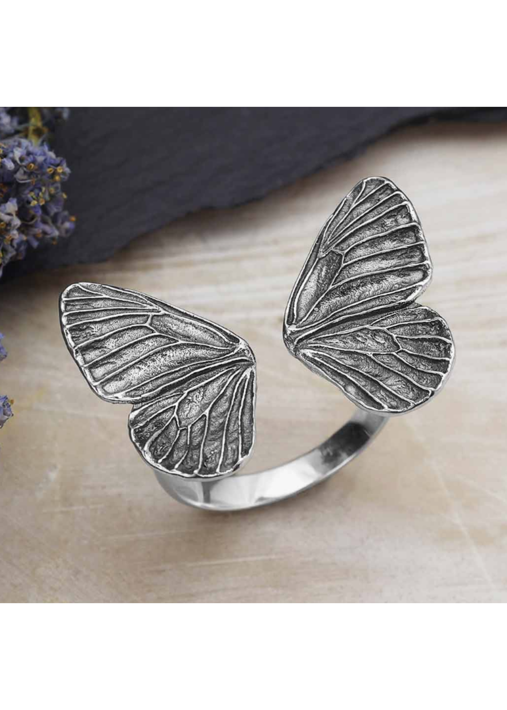 Nina Designs Nd Sterling silver Adjustable Dimensional Butterfly Wings Ring R246