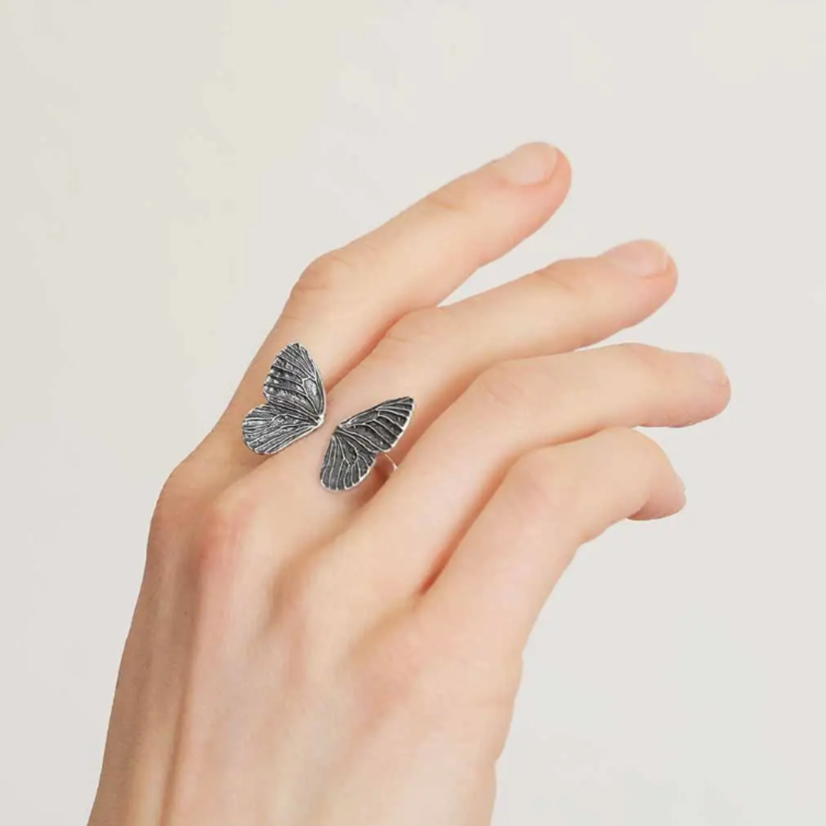 Nina Designs Nd Sterling silver Adjustable Dimensional Butterfly Wings Ring R246