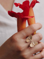 Nina Designs Nd Sterling silver Adjustable Dimensional Butterfly Wings Ring bronze VNR246