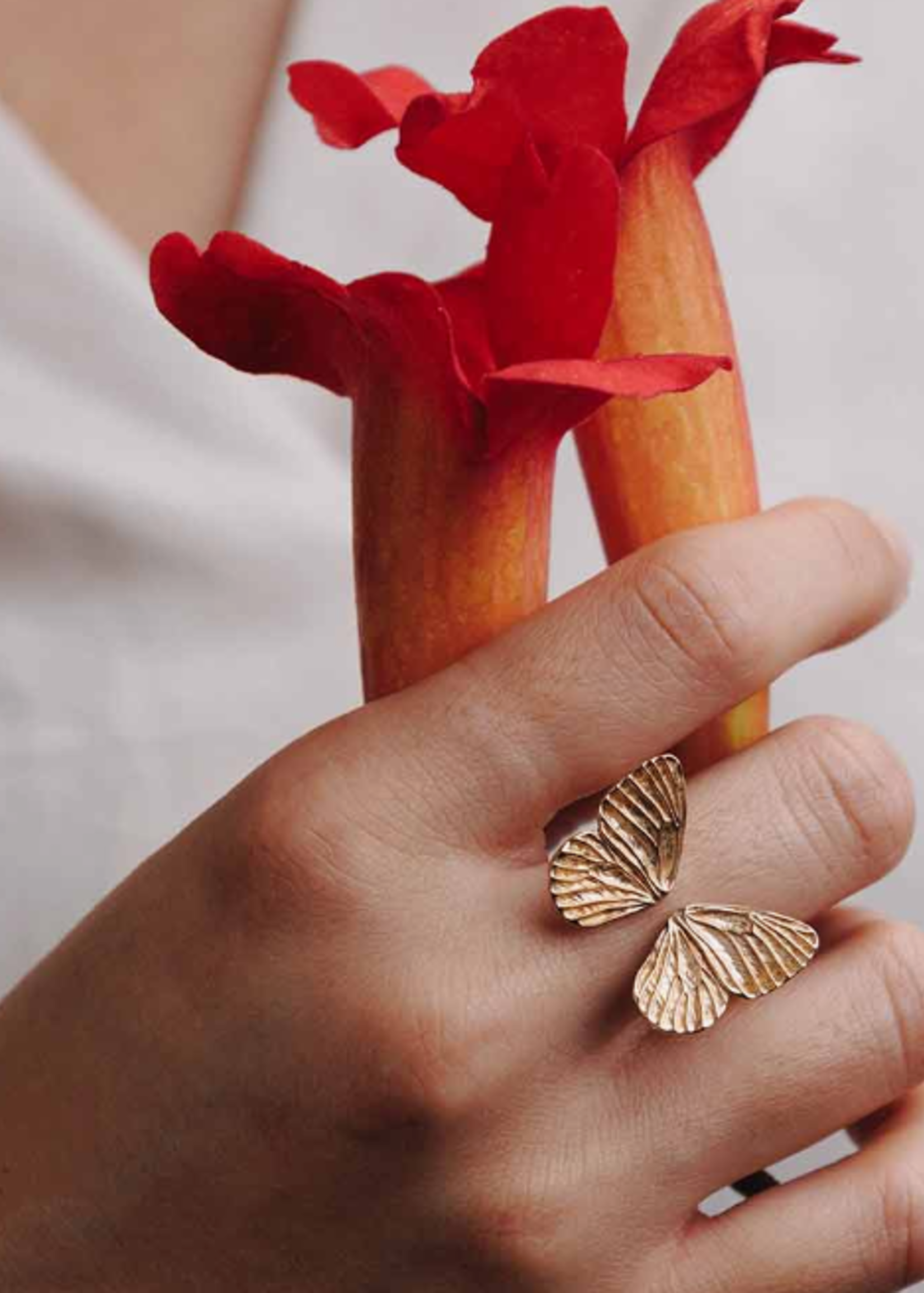 Nina Designs Nd Sterling silver Adjustable Dimensional Butterfly Wings Ring bronze VNR246