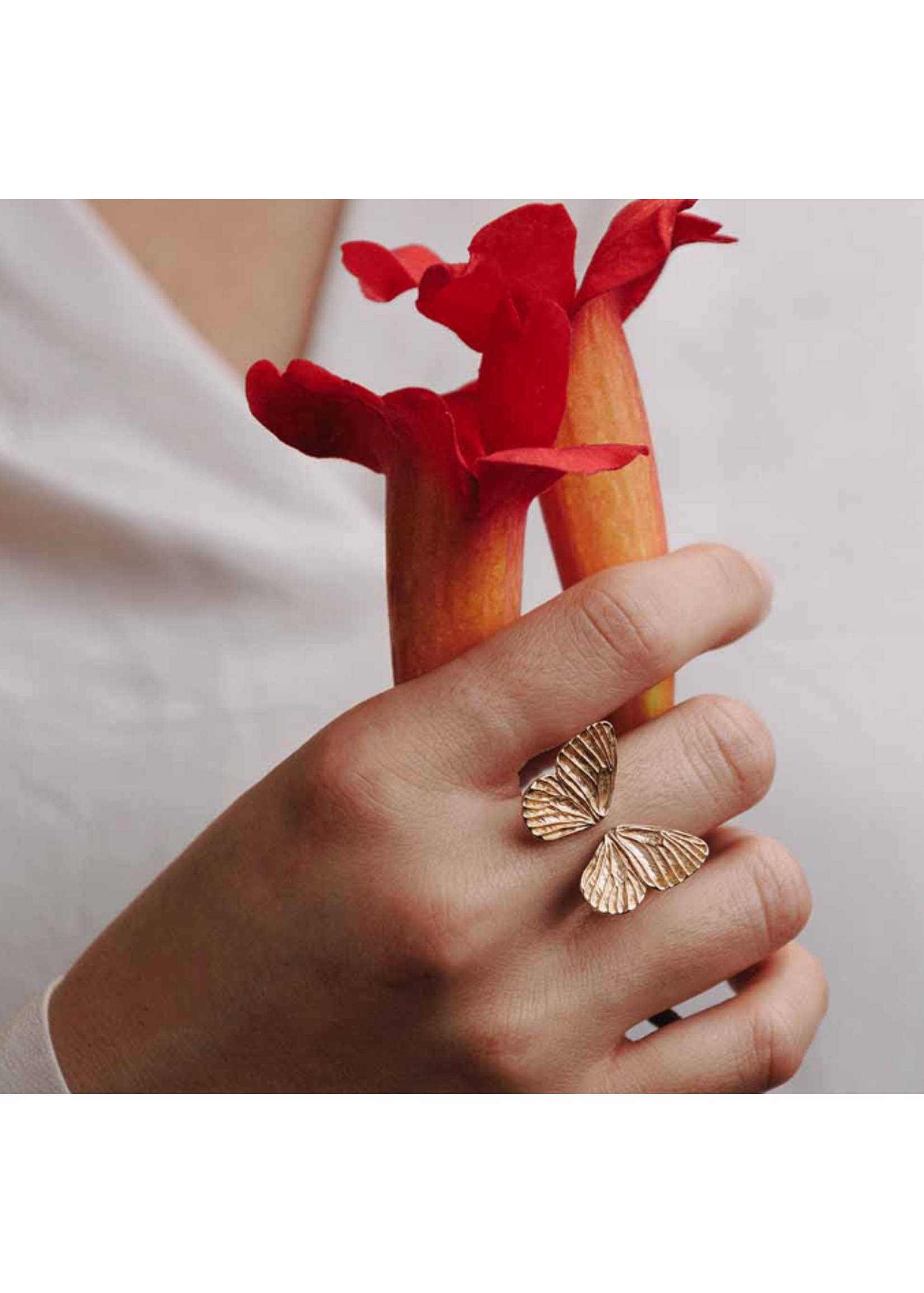 Nina Designs Nd Sterling silver Adjustable Dimensional Butterfly Wings Ring bronze VNR246