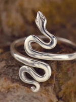 Nina Designs Nd Sterling Silver adjustable textured snake Ring silver R125
