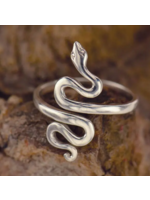 Nina Designs Nd Sterling Silver adjustable textured snake Ring silver R125