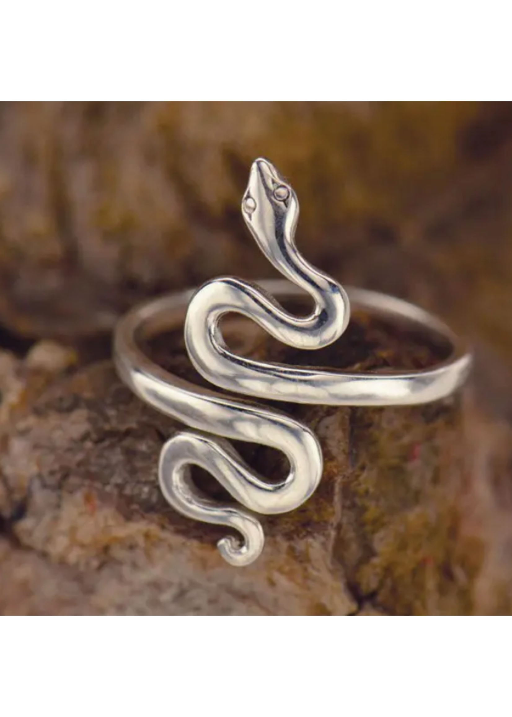 Nina Designs Nd Sterling Silver adjustable textured snake Ring silver R125
