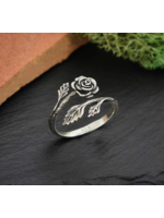 Nina Designs Nd Sterling Silver Adjustable Ring  Rose Adjustable Ring