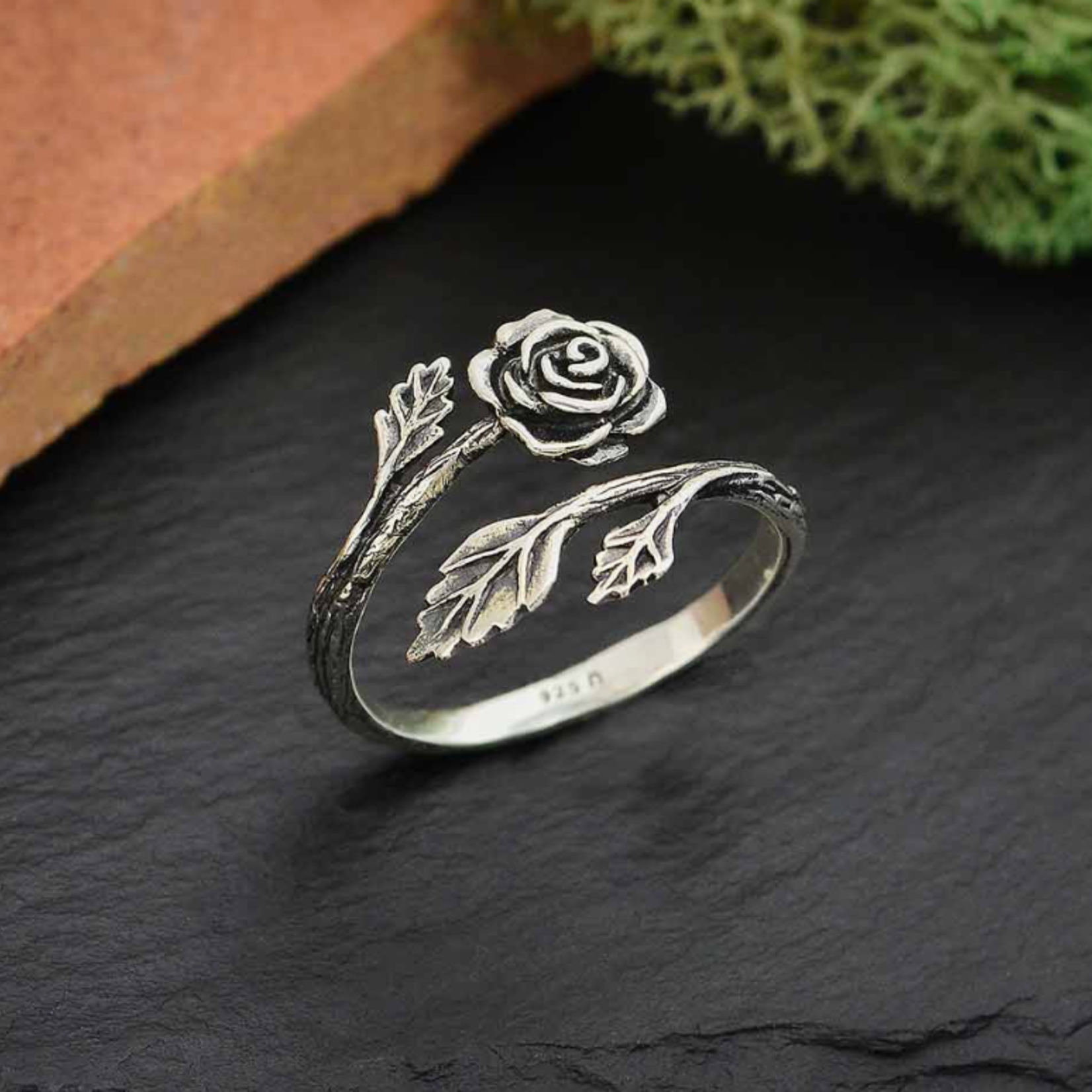 Nina Designs Nd Sterling Silver Adjustable Ring  Rose Adjustable Ring
