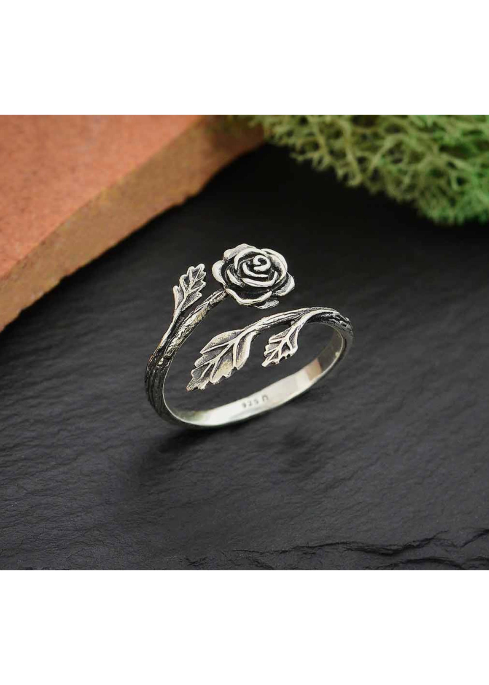 Nina Designs Nd Sterling Silver Adjustable Ring  Rose Adjustable Ring